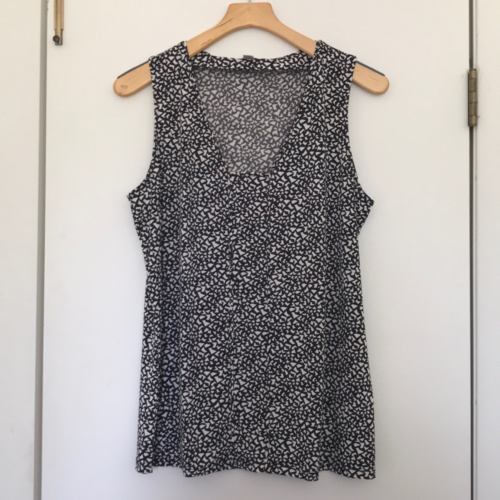 Halogen Black & White printed shell, EUC